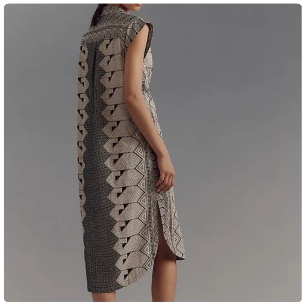 NWT Anthropologie Maeve The Lillian Button-Front Cotton Midi Dress, L - Picture 3 of 13